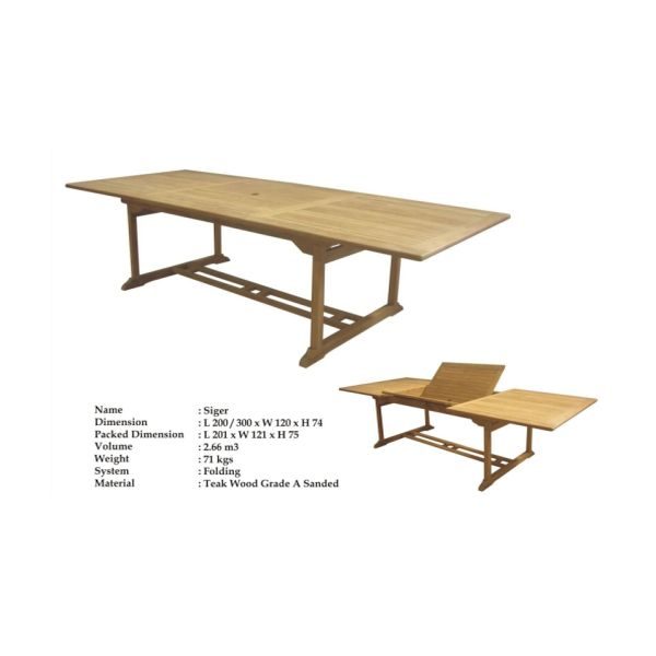 American rectangular extendable table big