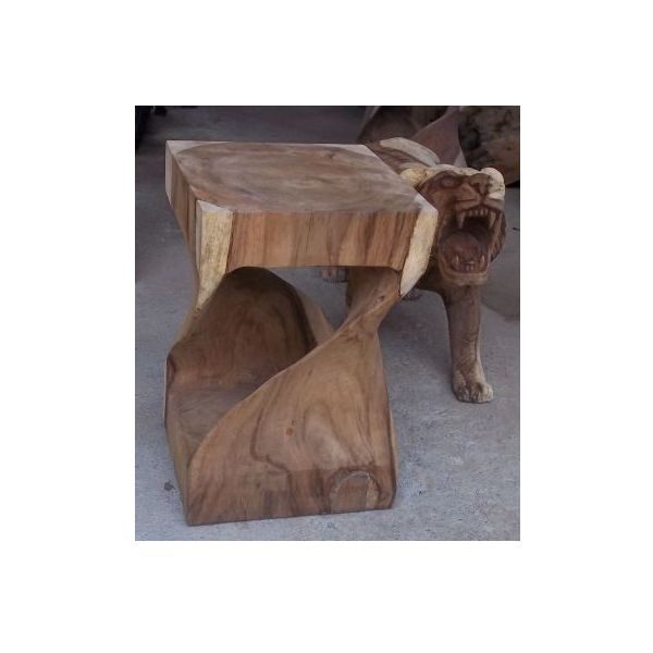 curved stool suar wood slat