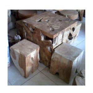 indonesian furniture manufacturers teak root cube seat set